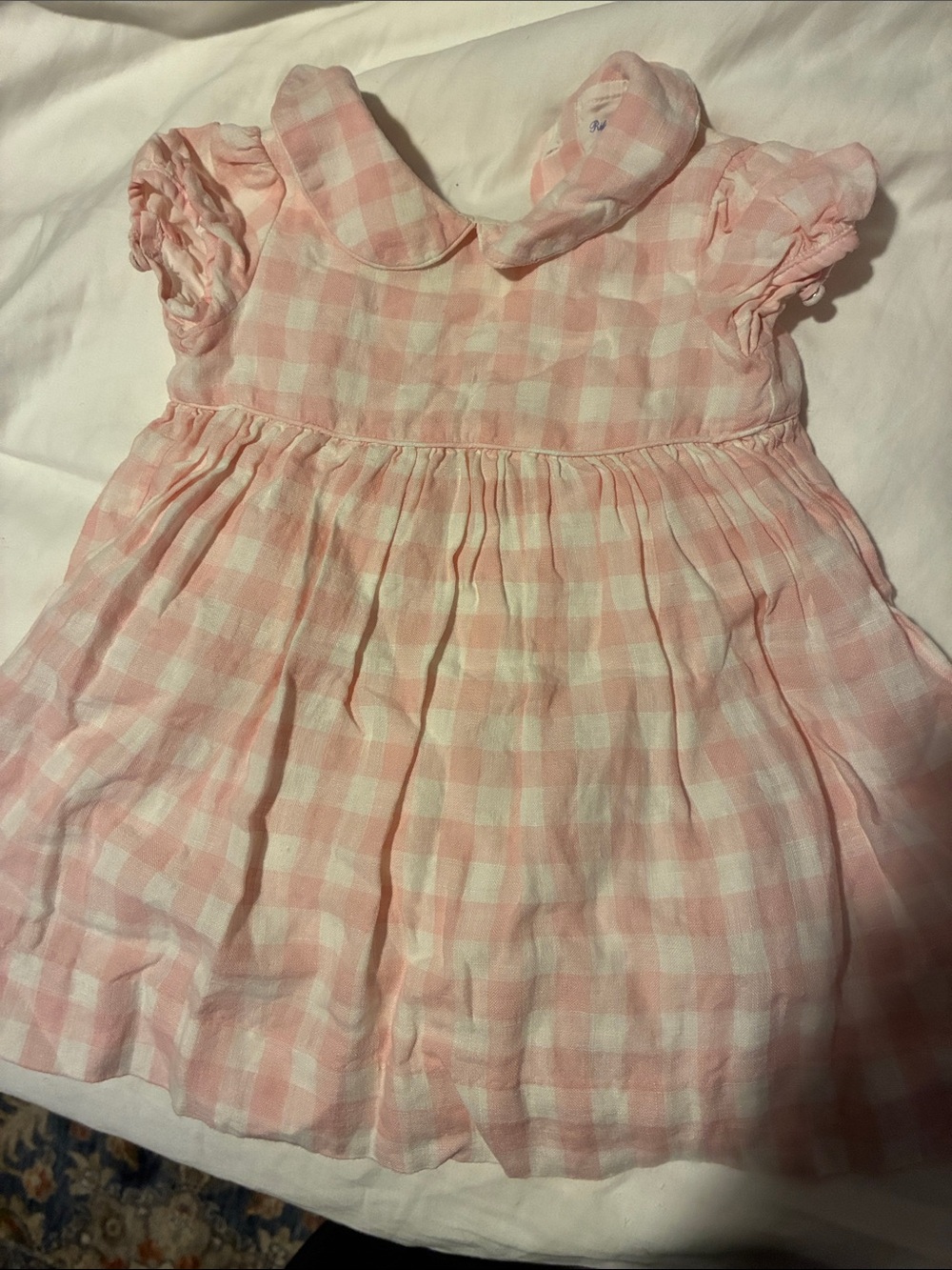 Ralph Lauren Pink and White Gingham Baby Dress